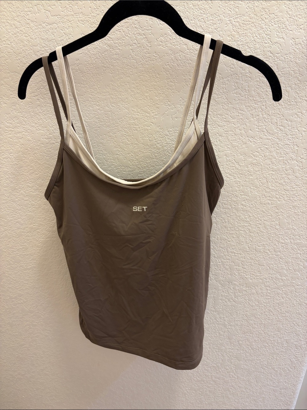 Set Active Breathe Layered Move Tank in Grain